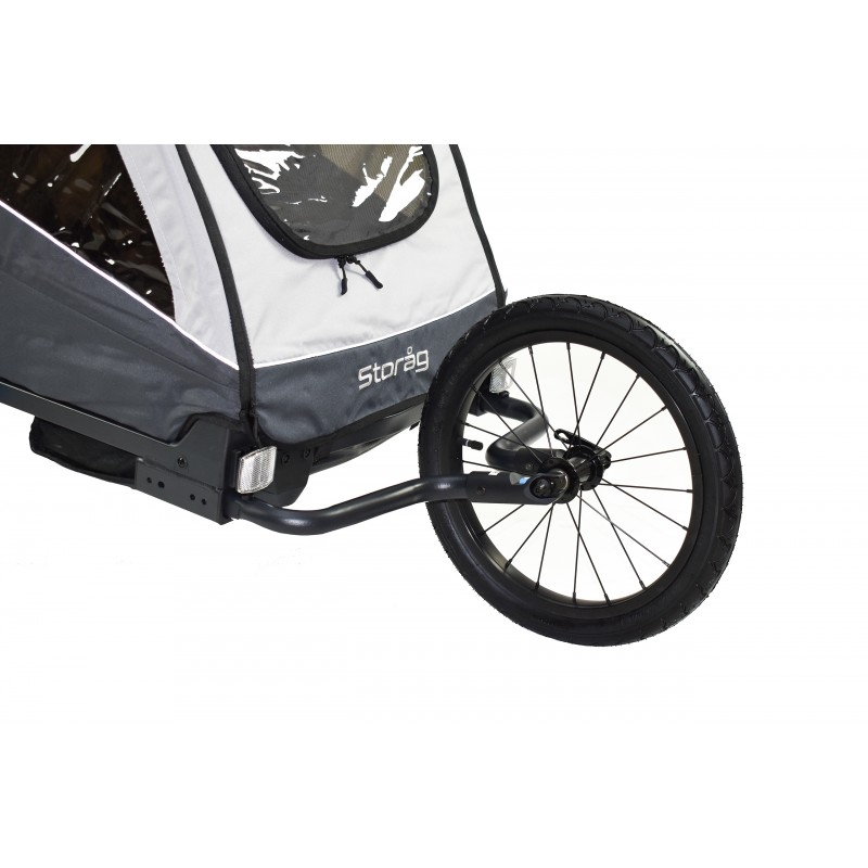 Test de la remorque vélo enfant 2 en 1 Homcom : jogger et poussette rouge
