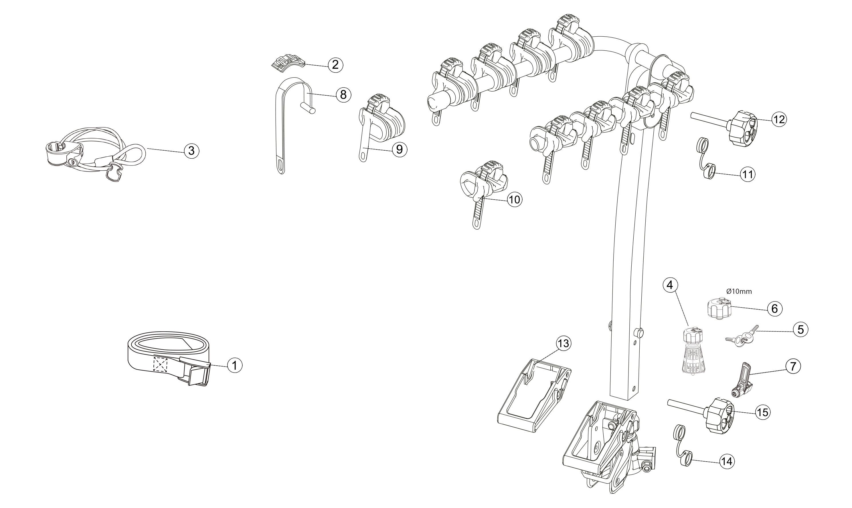 BUFFALO - Beam bike rack 4 bikes